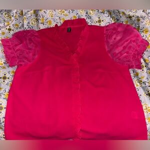 Beautiful Hot Pink Ruffle Blouse